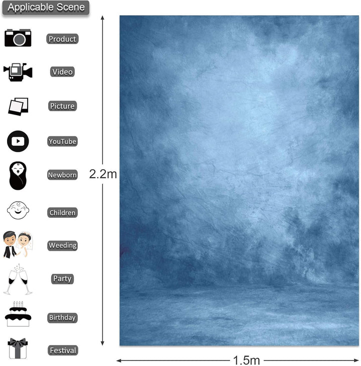 Fotohintergrund, 1,5 x 2,2 m Abstraktes Hellblau Foto Hintergrund, Professioneller Fotografie Hinter