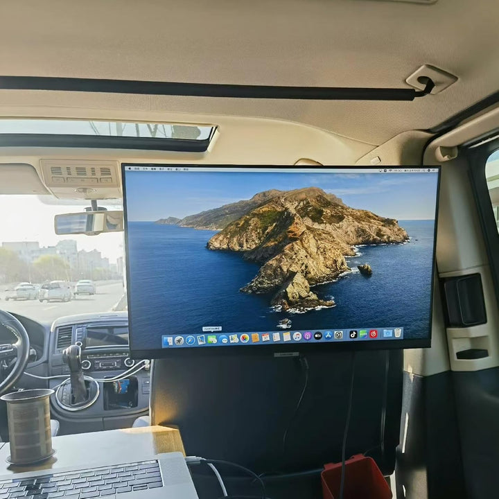 Campervan TV Halterung, Wohnmobil TV Halterung mit VESA Kopfstütze für 12-24 Zoll Fernseher, bis zu