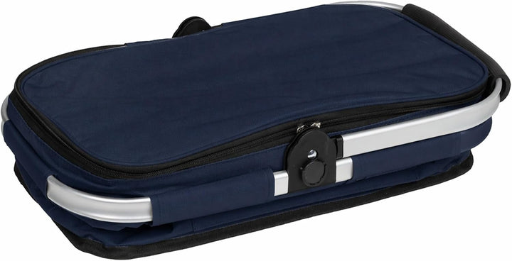 Alu Einkaufskorb Thermo Korb Klapp Kühltasche faltbar Picknick Camping Blau Grau Schwarz (Blau), Bla