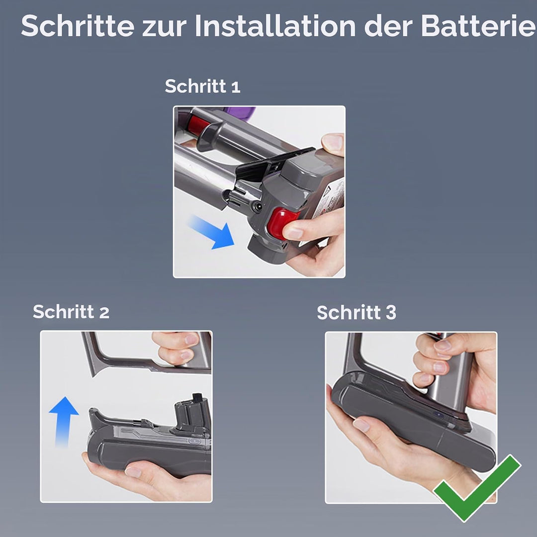 BLESYS V11 Ersatzakku 3900mAh für Dyson V11 (SV15/SV16) Staubsauger, Typ-Klicksystem Push-in-Install