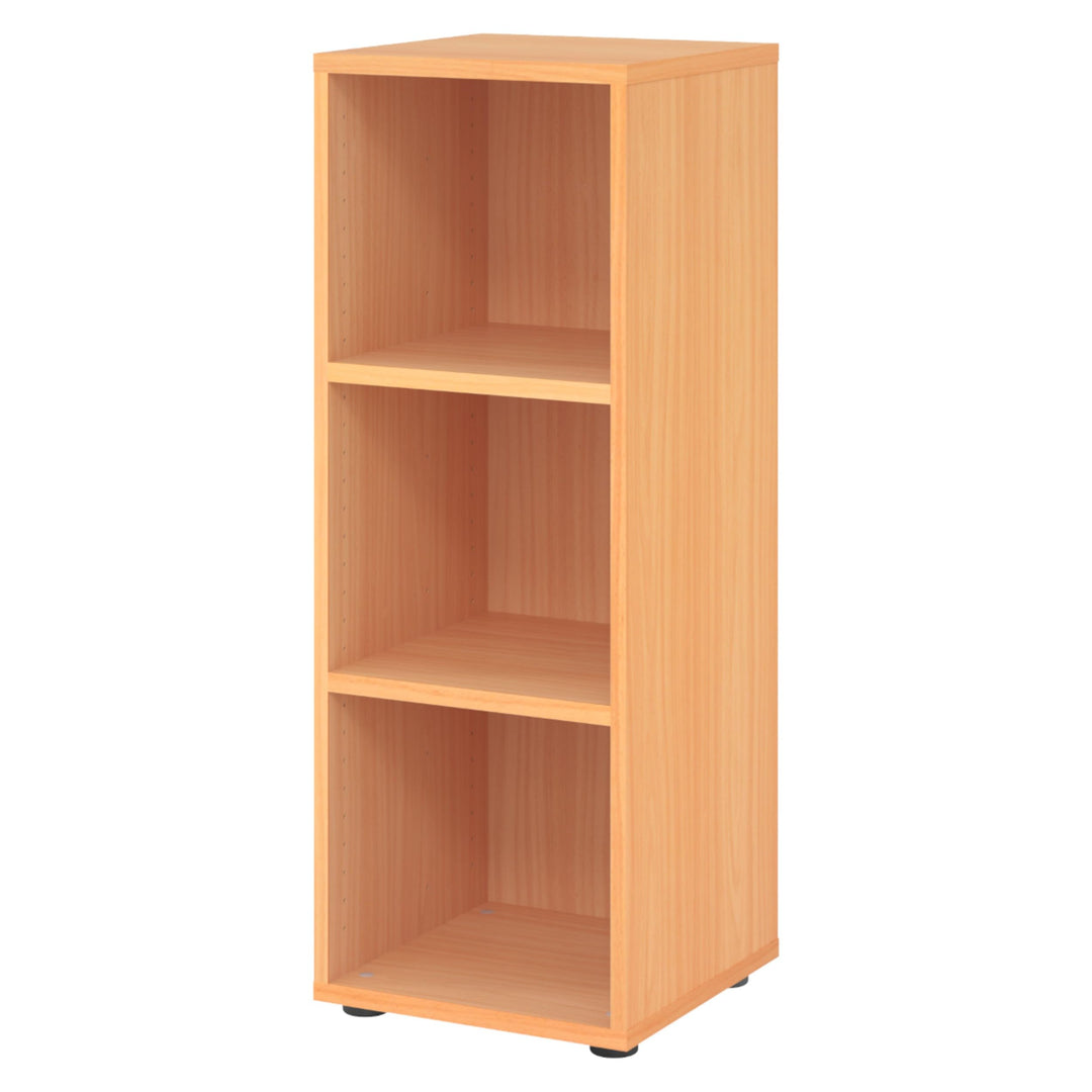 bümö Regal Buche, Standregal aus Holz für 3 Ordnerhöhen - Bücherregal klein 40 cm schmal, Aktenregal