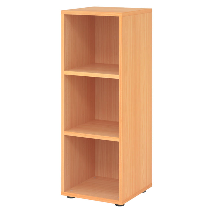 bümö Regal Buche, Standregal aus Holz für 3 Ordnerhöhen - Bücherregal klein 40 cm schmal, Aktenregal