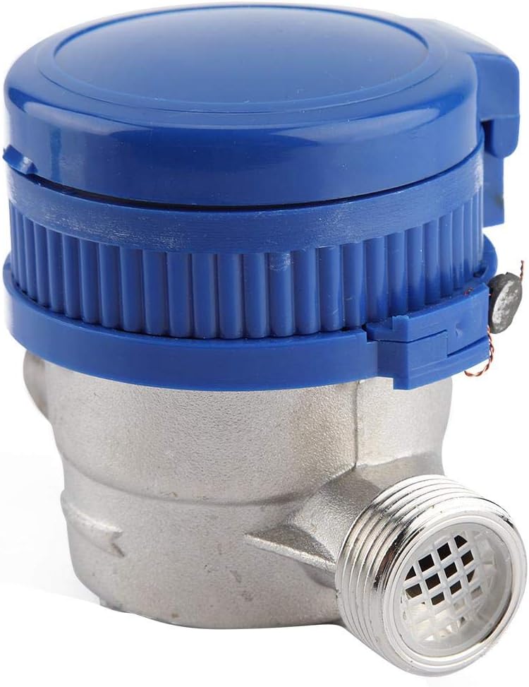 Wasserzähler 1/2 Zoll, Kaltwasserzähler mit 2 Aussengewinden, Aufputzmontage, mit Zeiger und Digital