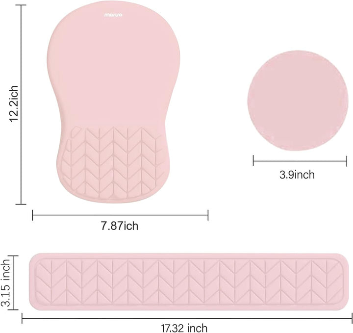 MOSISO Handgelenkstütze für Mauspad&amp;Tastatur Set, Gebogene Ergonomisches Mousepad&amp;Coaster Rutschfest