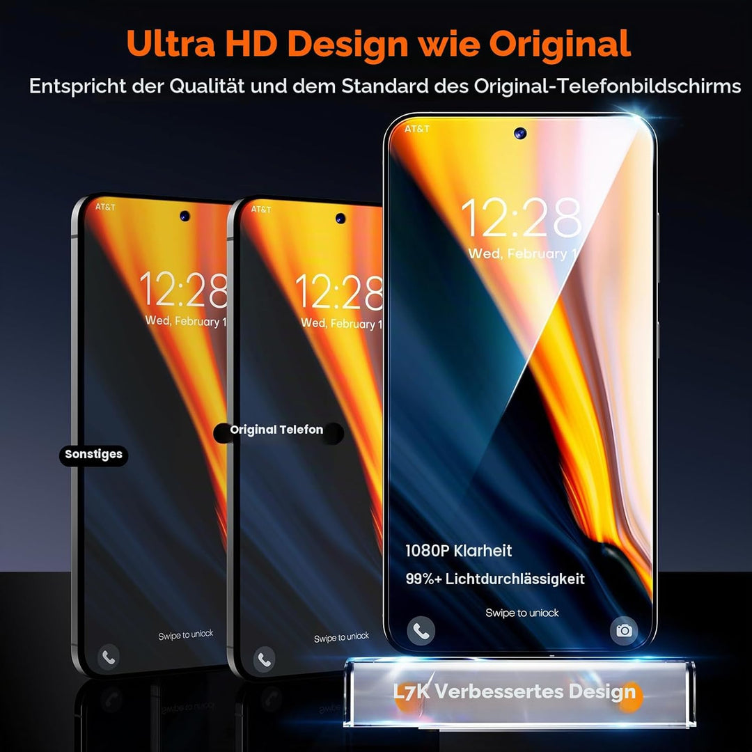 LϟK für Samsung Galaxy S24 für Panzerglas, 2 Stück HD-Hartglasfolie + 2 Stück Kameraschutz, [Auto-In