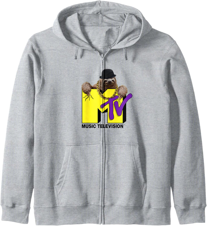 MTV Logo Sloth Yellow And Purple Kapuzenjacke