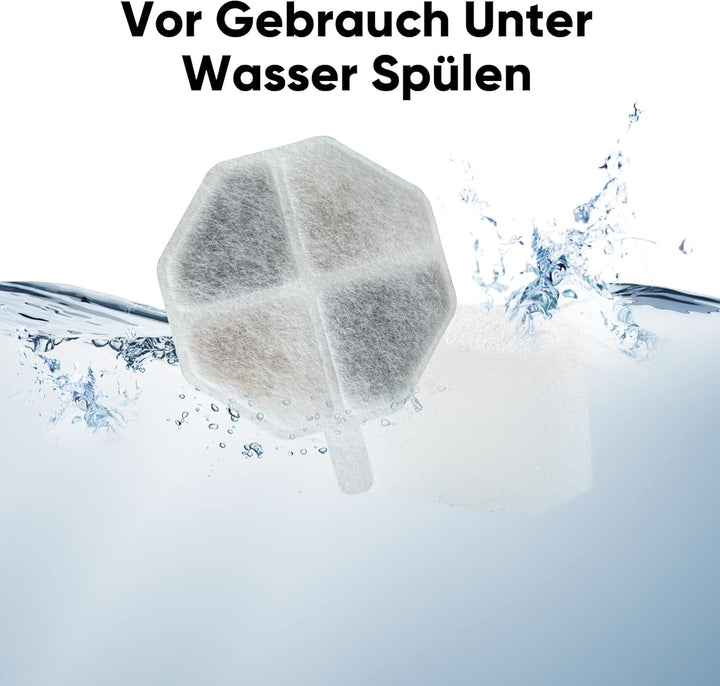 FUKUMARU Trinkbrunnen Filter 9pcs für 4.5L Edelstahl Katzenbrunnen, aus hochdichtem Schwammfilter, A