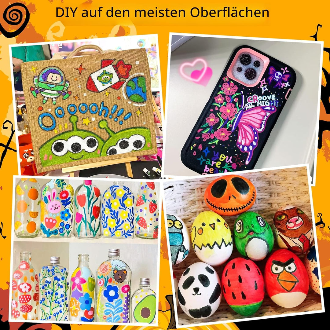 Shuttle Art Acrylstifte für Steine wasserfest, 48 Farben Steine bemalen Stifte Set, doppelköpfige Ac
