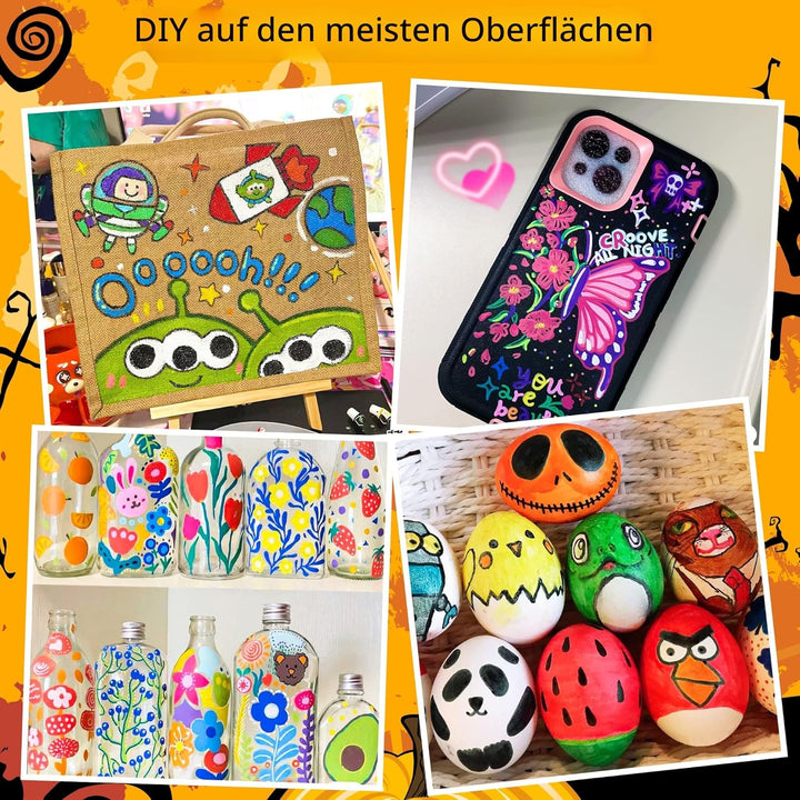 Shuttle Art Acrylstifte für Steine wasserfest, 48 Farben Steine bemalen Stifte Set, doppelköpfige Ac