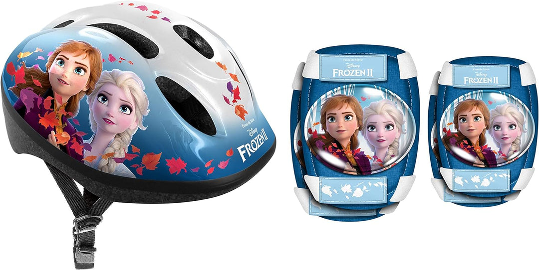 Stamp Mädchen Stamp Frozen 2 Helmet + Elbow and Knee Pads HELM ELLBOGEN KNIE SCHUTZ, Blau, Einheitsg
