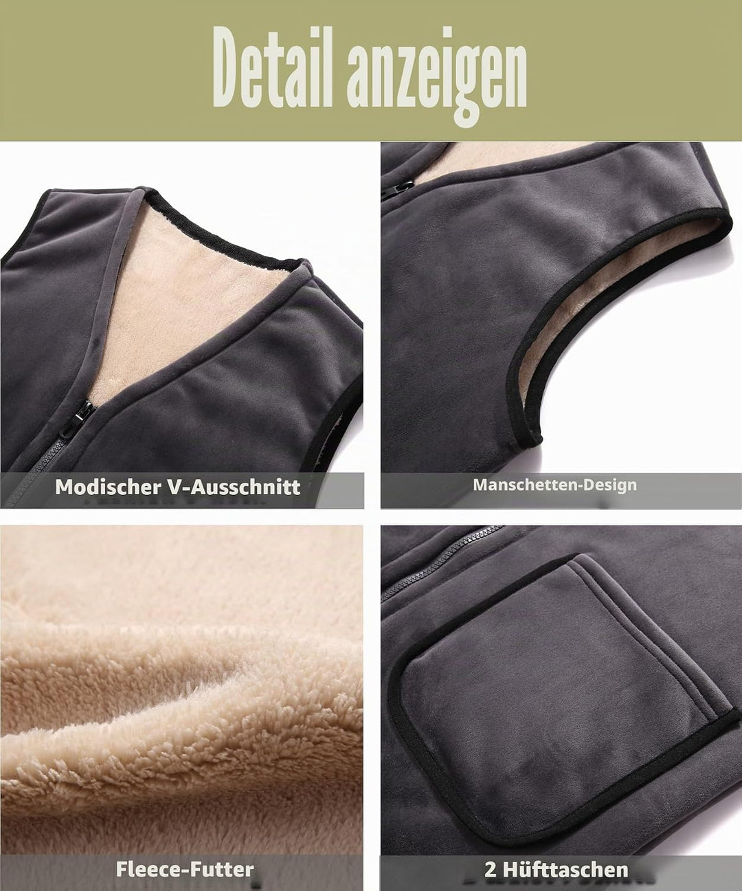 Btmpmcs Herren Fleece Weste Leichte Ärmellose Jacke Outdoor Westen Polarfleece-Weste Bodywarmer Wint
