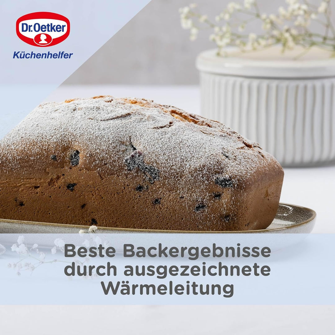 Dr. Oetker Kastenform 25 cm Back-Liebe Emaille – Schnitt- & kratzfeste Backform mit Emaille & Antiha