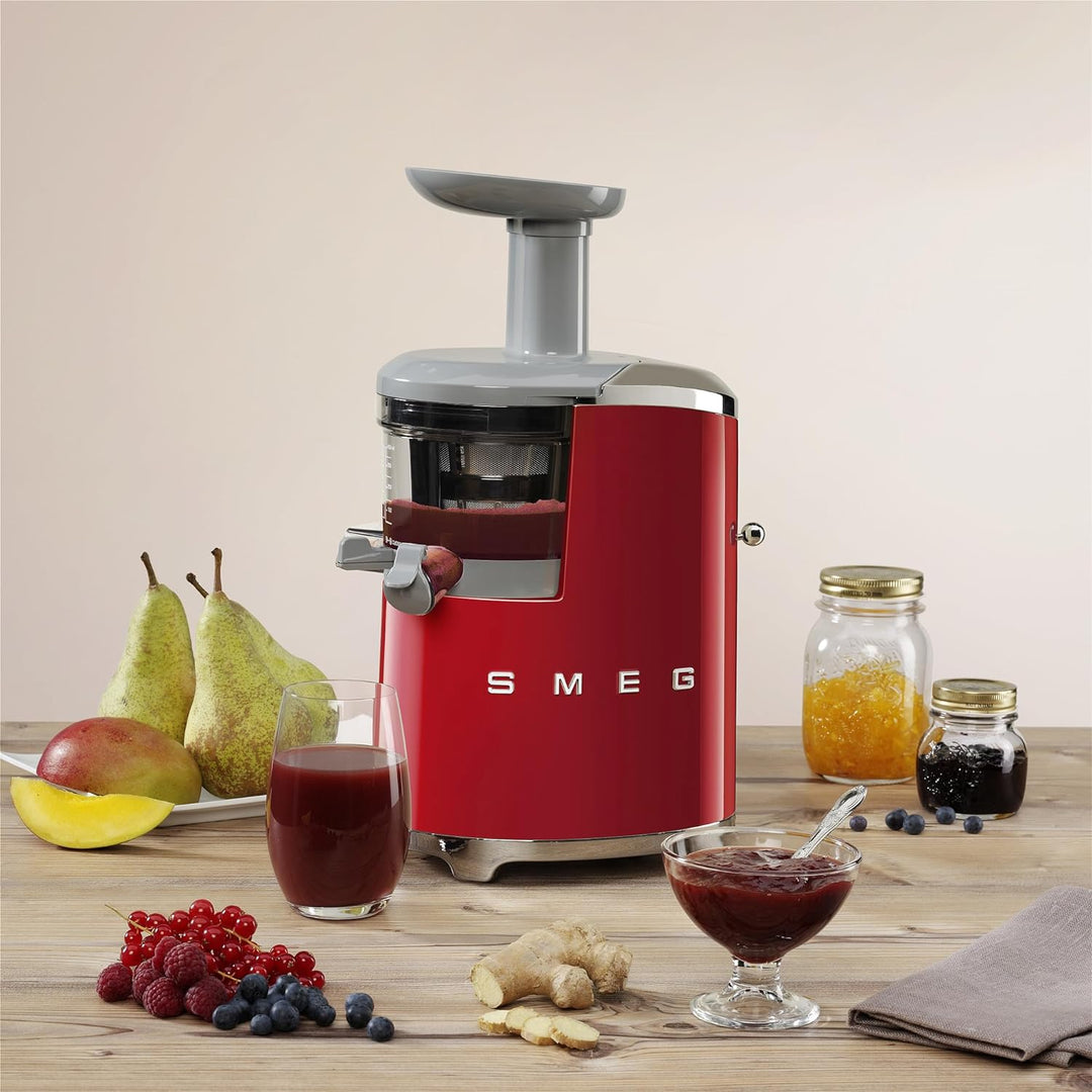 Smeg SJF01RDEU Entsafter, 18/8 Stainless Steel, Rot