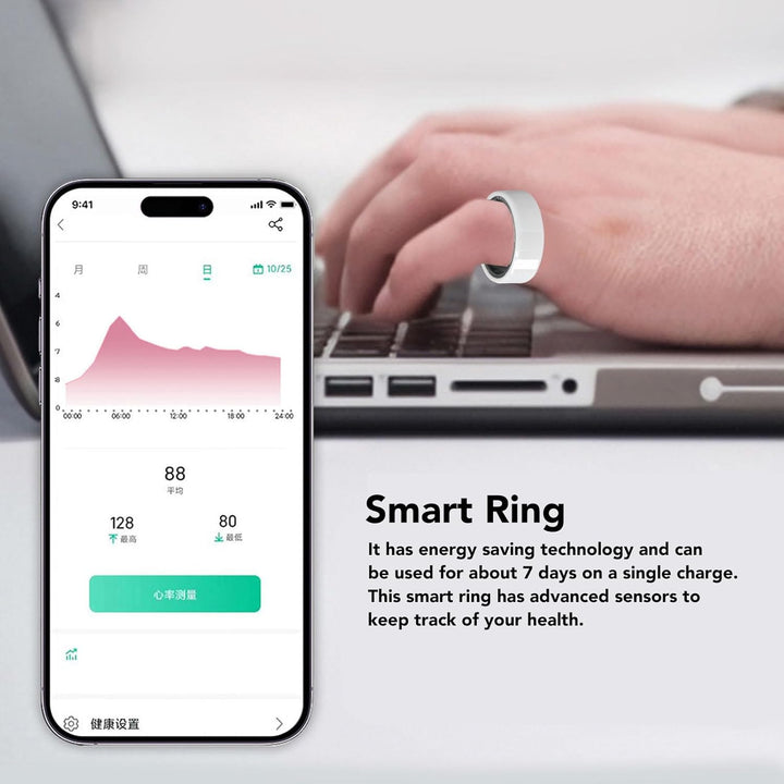VBESTLIFE Smart Ring, Smart Ring Health Tracker, Aktivitätstracker, Herzfrequenzmesser, Schlafrekord