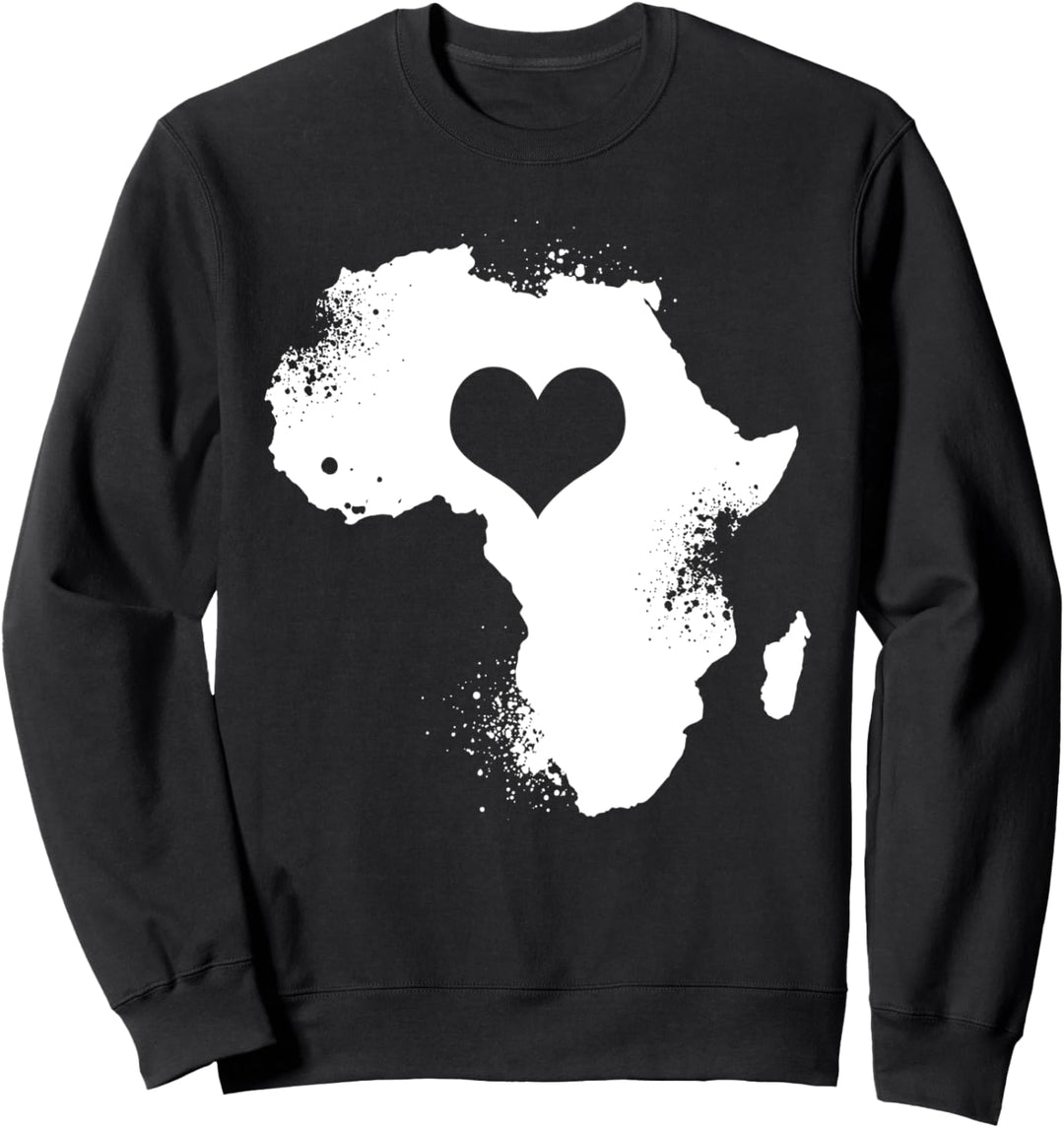 Afrika Kontinent Silhouette | Safari Kleidung | Herz Afrika Sweatshirt