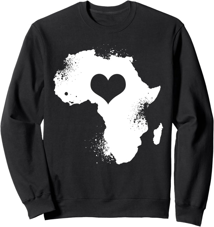 Afrika Kontinent Silhouette | Safari Kleidung | Herz Afrika Sweatshirt