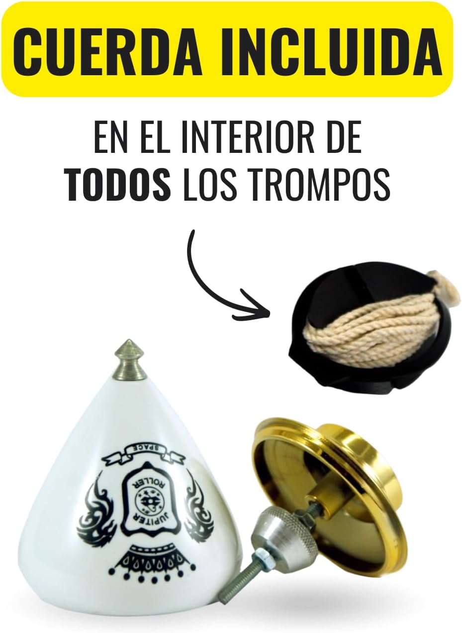 trompos space Gerardo Montero und Javi de Maria Jupiter Roller Gold + Geschenkband, Weiss, Medium (J