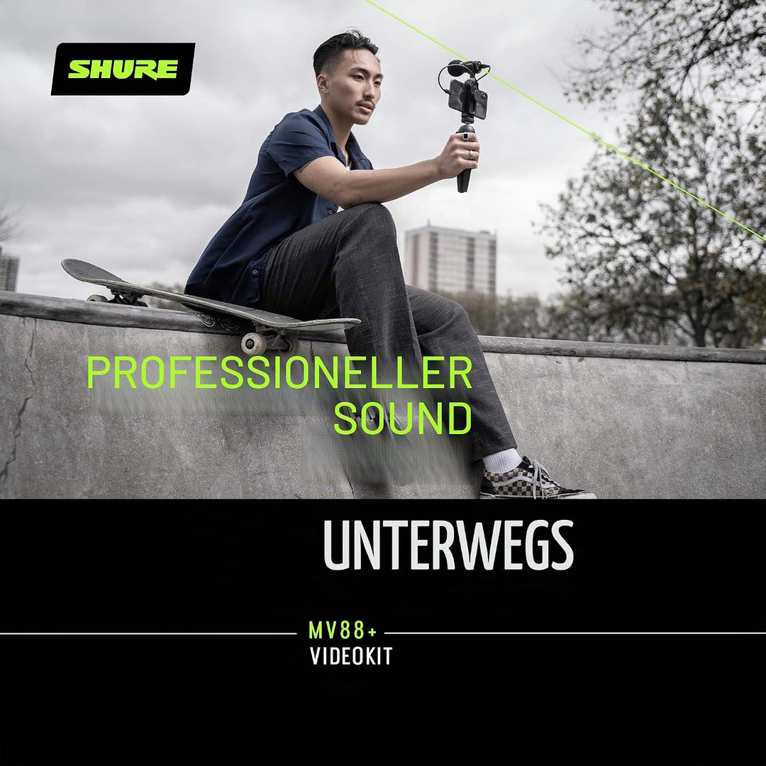Shure MV88+ iPhone Mikrofon Video Kit - Digitales Stereo-Kondensatormikrofon für iPhone & Android mi
