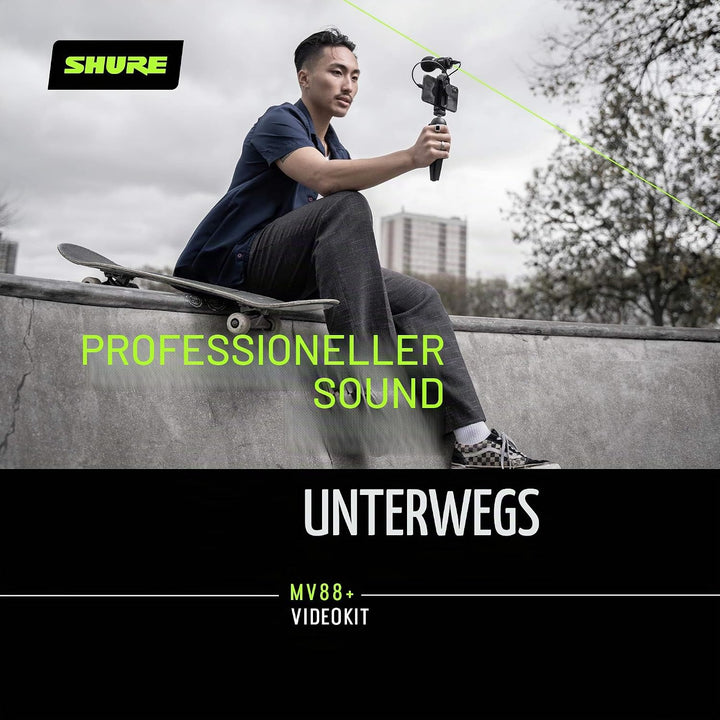 Shure MV88+ iPhone Mikrofon Video Kit - Digitales Stereo-Kondensatormikrofon für iPhone & Android mi