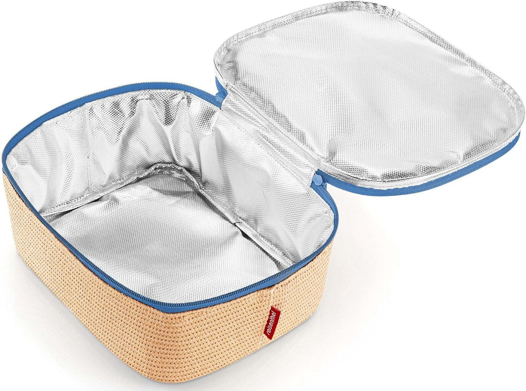 reisenthel coolerbag M Pocket Raffia Blue – Kühltasche mit Obermaterial aus recycelten PET-Flaschen