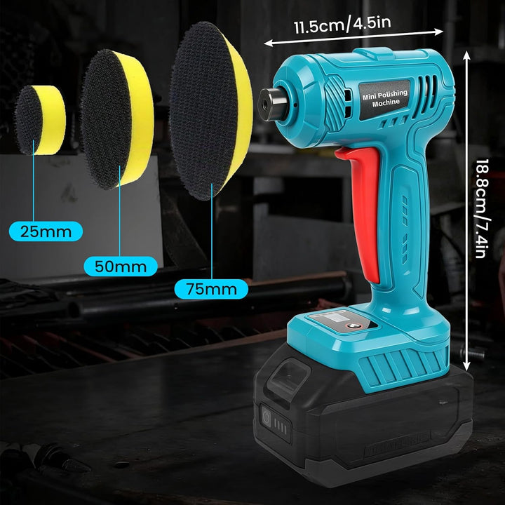 Mini Akku Poliermaschine Kompatibel mit Makita 18V Bürstenlos | Kompakter Exzenterschleifer zum Schl