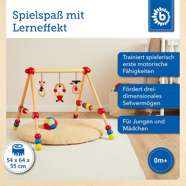 Bieco Spieltrapez | Spielbogen für Babys -Figuren, Rasseln & Bright Starts, Oball Classic Rot höhenv