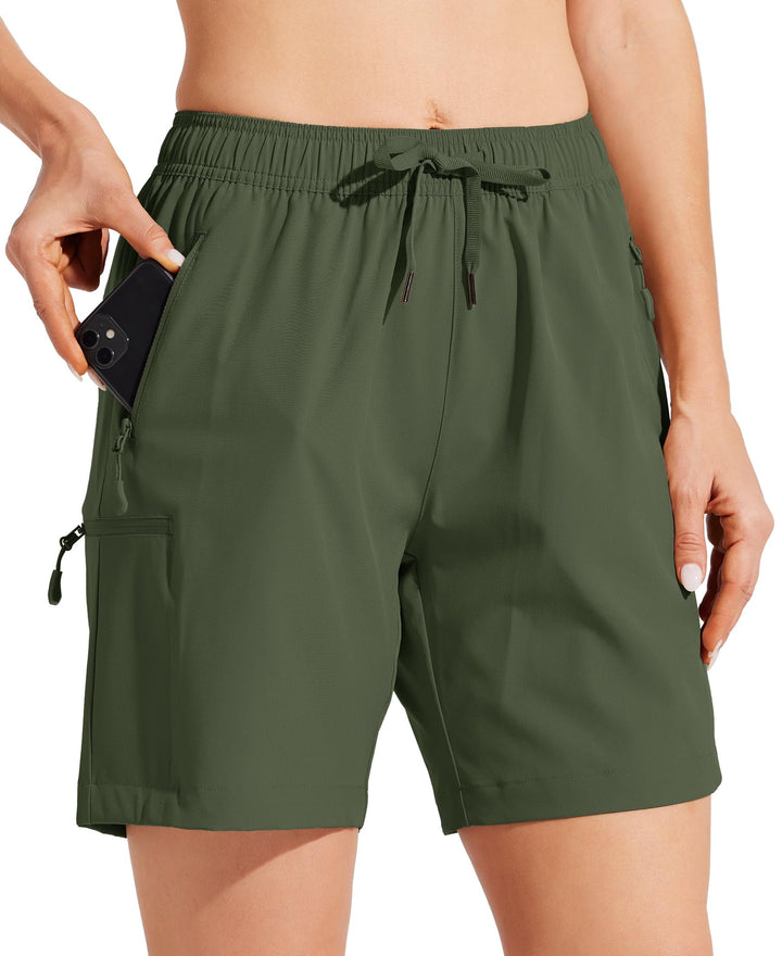 WILLIT Damen Wanderhose Sommer Cargohose schnelltrocknend Wandern Kurz leichte Sport Shorts mit Tasc