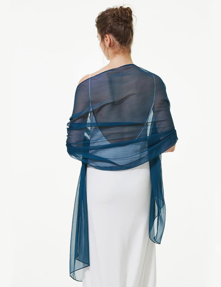 BEAUTELICATE Damen Stola Crepe Schal für Abendkleide Sheer Leichter Umschlagtücher Tüch Wrap Sommer