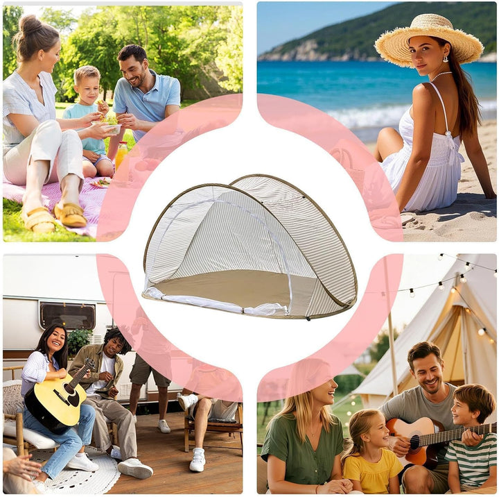 Camping Sonnenschutz, Tragbarer Automatisches Windschutz Wurfzelt, Mit Moskitonetzs, Für Families Fr