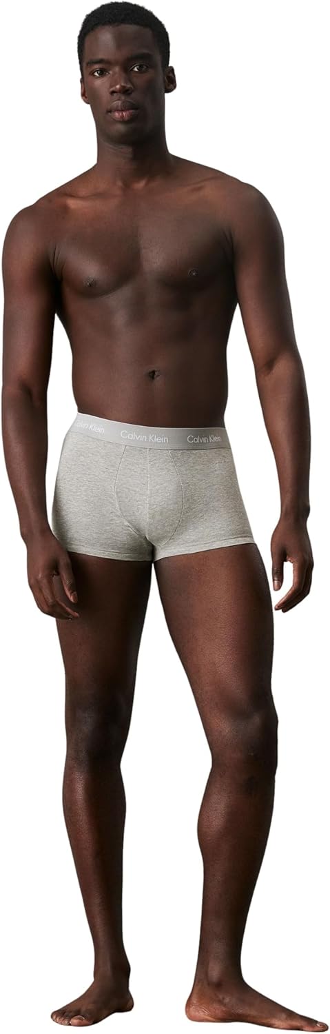 Calvin Klein Herren 3er Pack Boxershorts Low Rise Trunks Unterwäsche L Mehrfarbig (Black/Grey Heathe