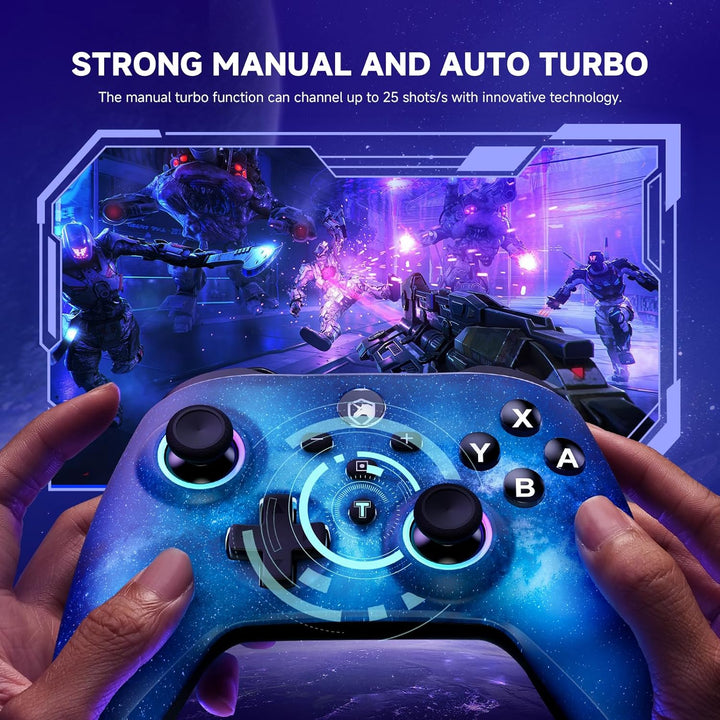 ECHTPower Switch Controller für Switch/Lite/OLED, RGB Switch Pro Controller, Wireless 1000mAh Gamepa