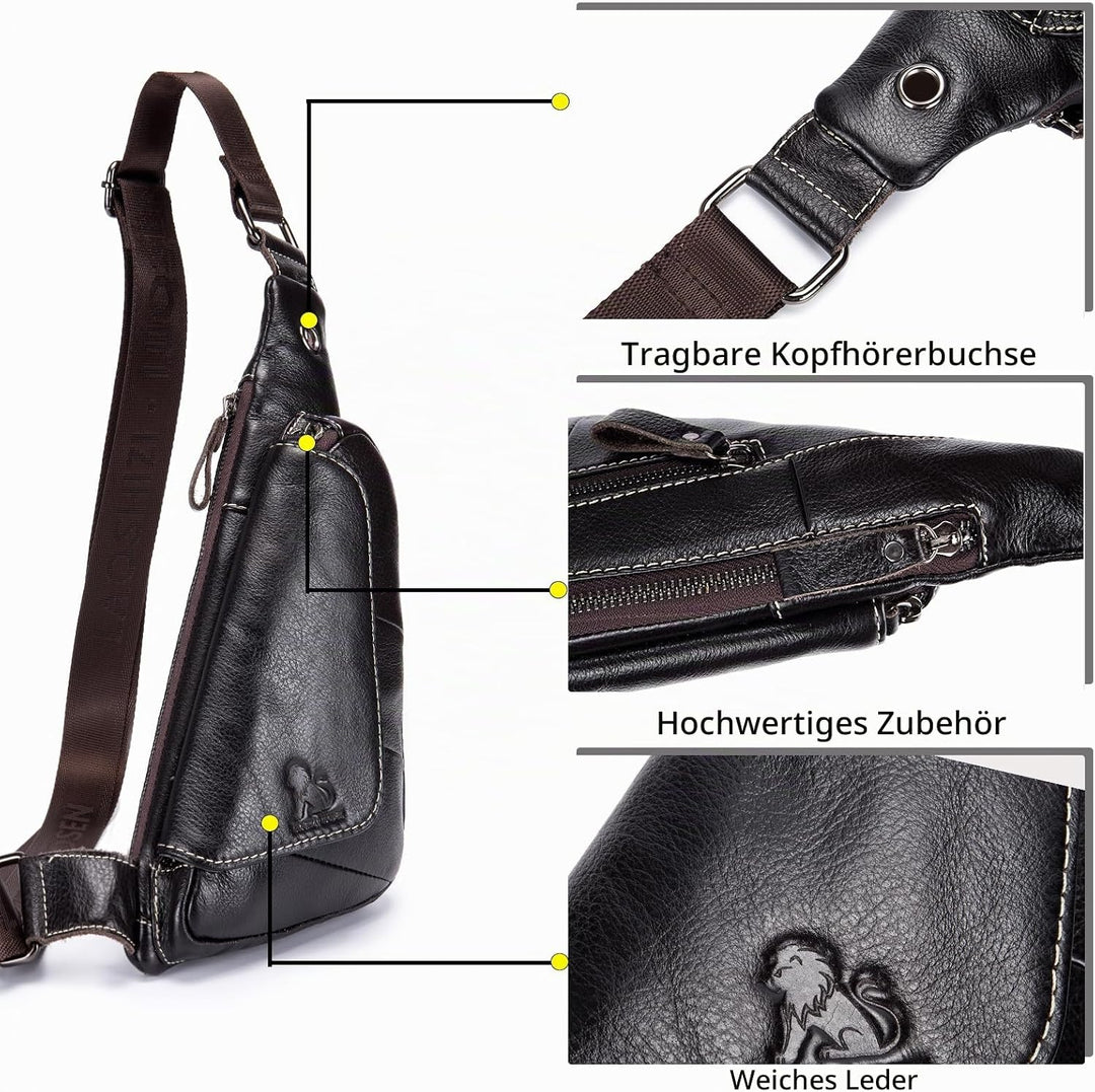pundarika brusttasche herren leder Kleine umhängetasche herren sling bag Leder Crossbody bag Tasche
