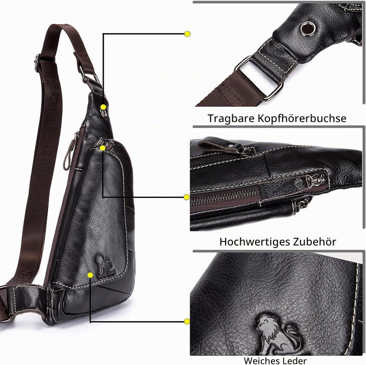 pundarika brusttasche herren leder Kleine umhängetasche herren sling bag Leder Crossbody bag Tasche
