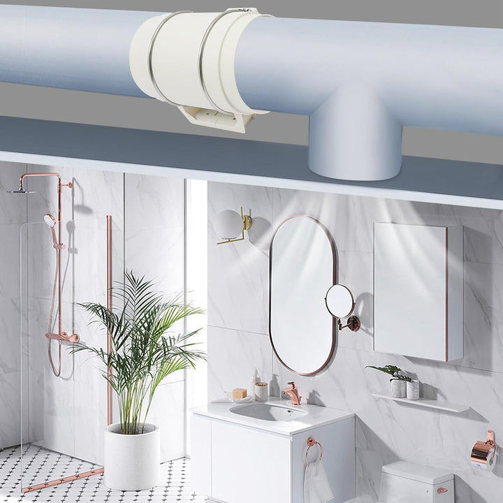 136W Rohrventilator – Inline-Abluftventilator, 900 m³/h, max. Umgebungstemperatur 60°C, 60 dB, geeig