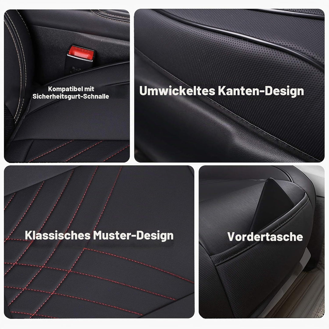 kingphenix Premium-PU-Autositzbezug, Vordersitzschutz, funktioniert mit 95% aller Fahrzeuge, gepolst