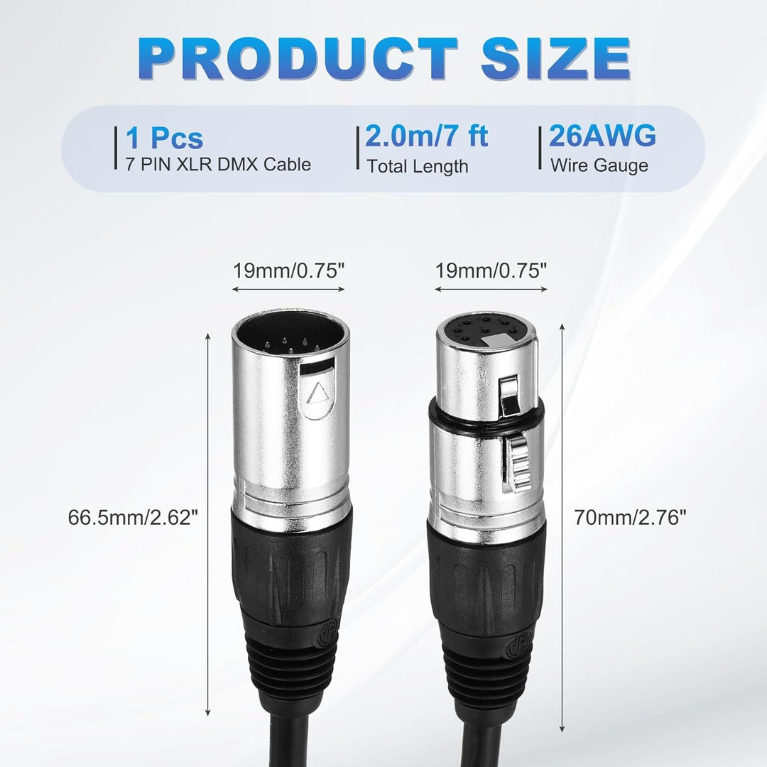 QUARKZMAN 7ft 7 Pin XLR Kabel XLR Stecker Auf Buchse Adapter Mikrofonkabel Für Bühnenstudio Kabel