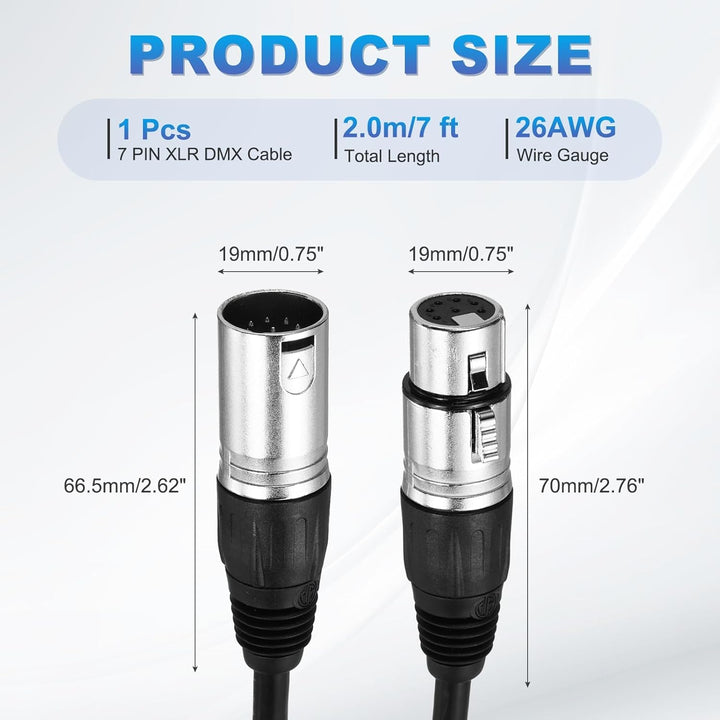 QUARKZMAN 7ft 7 Pin XLR Kabel XLR Stecker Auf Buchse Adapter Mikrofonkabel Für Bühnenstudio Kabel