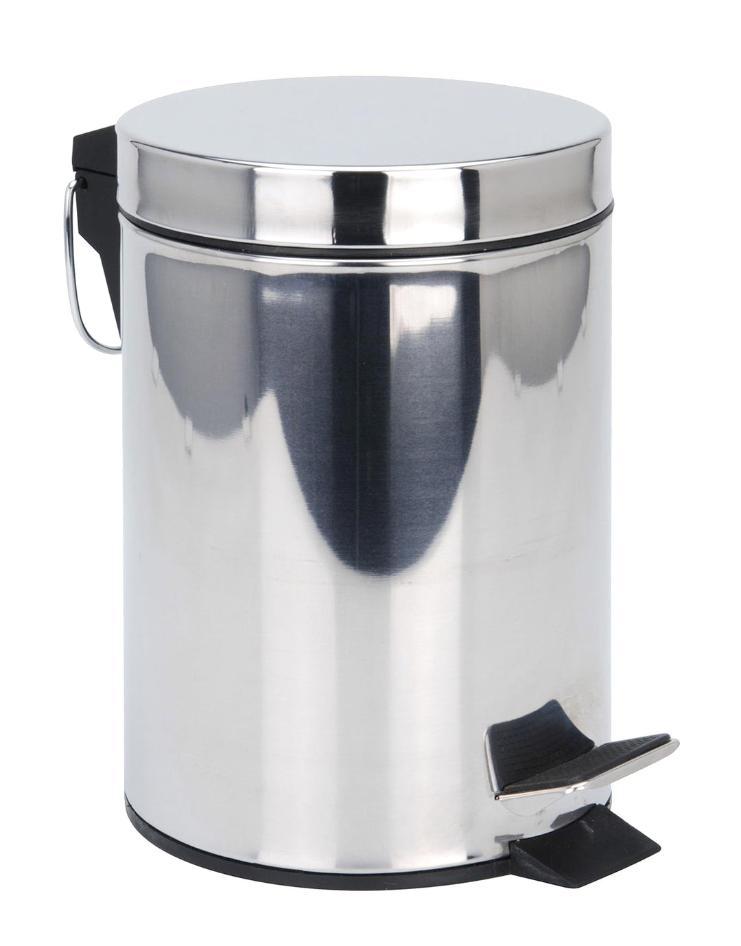 Spetebo Edelstahl Tretmülleimer silber rund - 20 Liter - Metall Kosmetikeimer in zeitlosem Design -