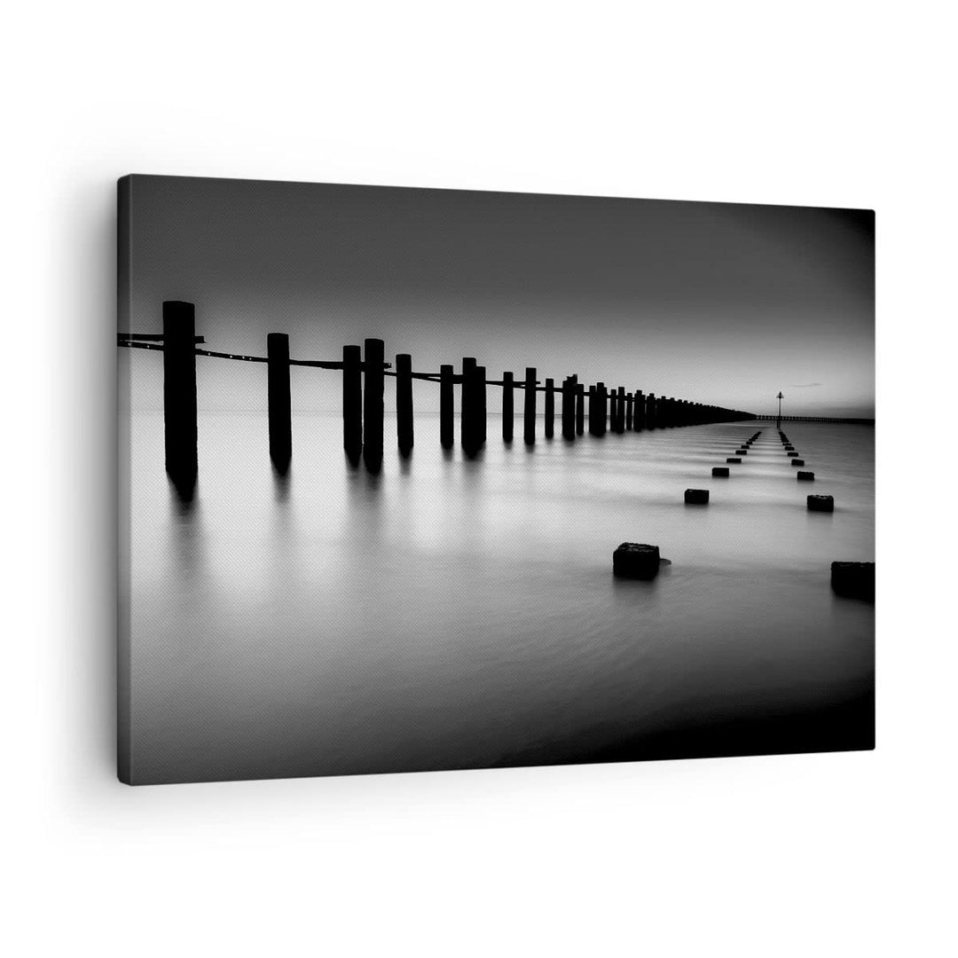 Bilder auf Leinwand Meer Ufer Ozean Horizont Leinwandbild 70x50cm Wandbilder Dekoration Wohnzimmer S