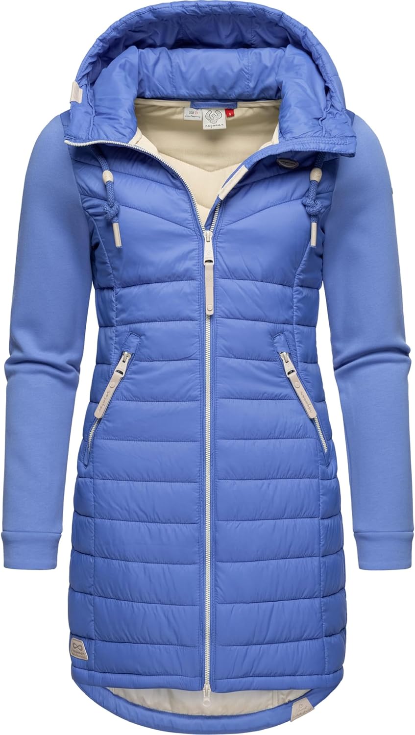 Ragwear Damen Übergangsjacke leichte Jacke lang mit Kapuze Lucinda Long II Intl XS-6XL S Blue24, S B
