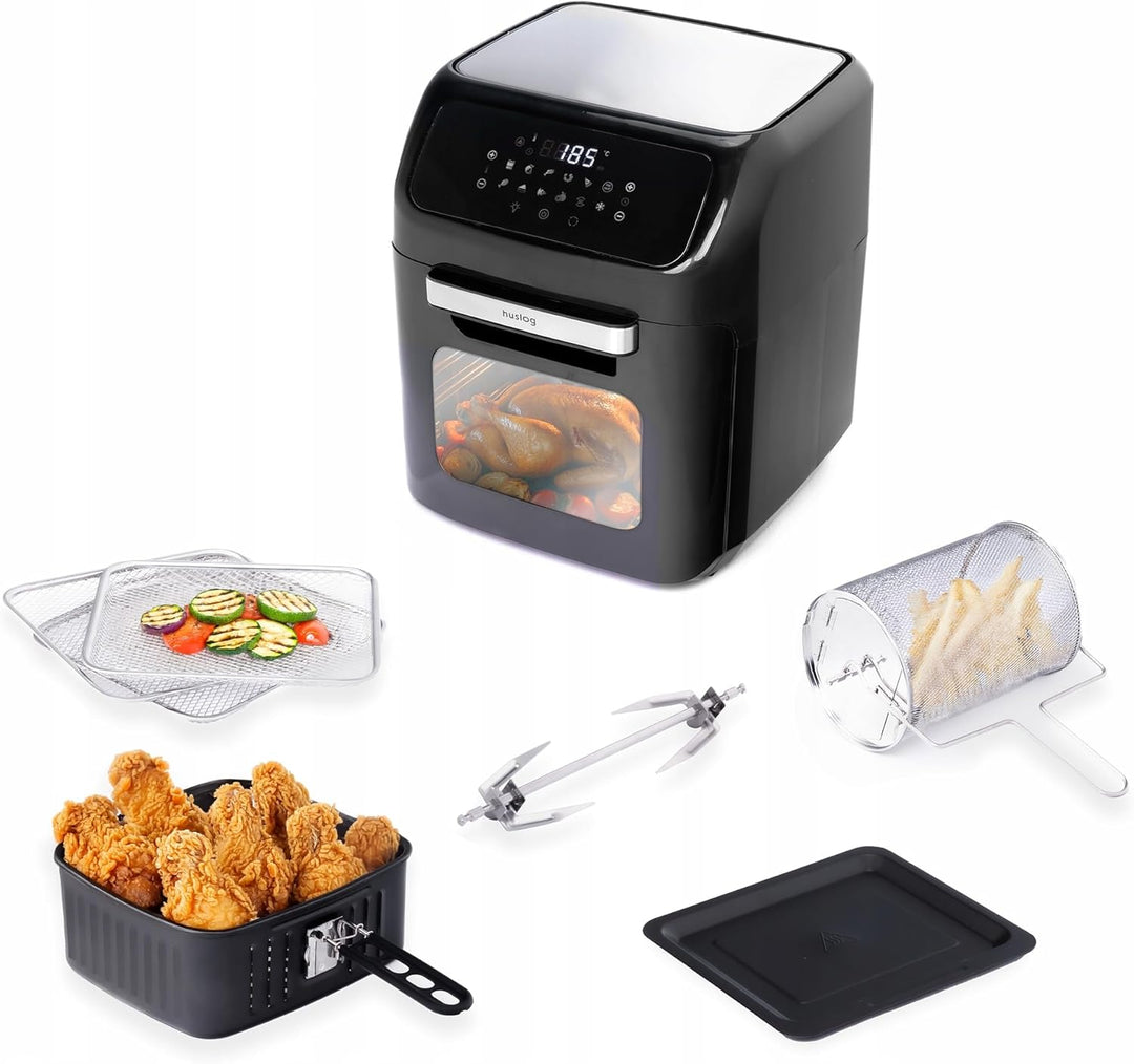 Airfryer Heissluftfritteuse 12L 1800W, Touchscreen, XXL, Zubehör, Fritteuse ohne Öl, Digital Screen,