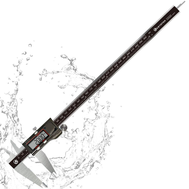 KETOTEK Digitale Messschieber, 300mm Schieblehre aus Edelstahl IP54 Spritzwasserdicht, Mikrometer LC