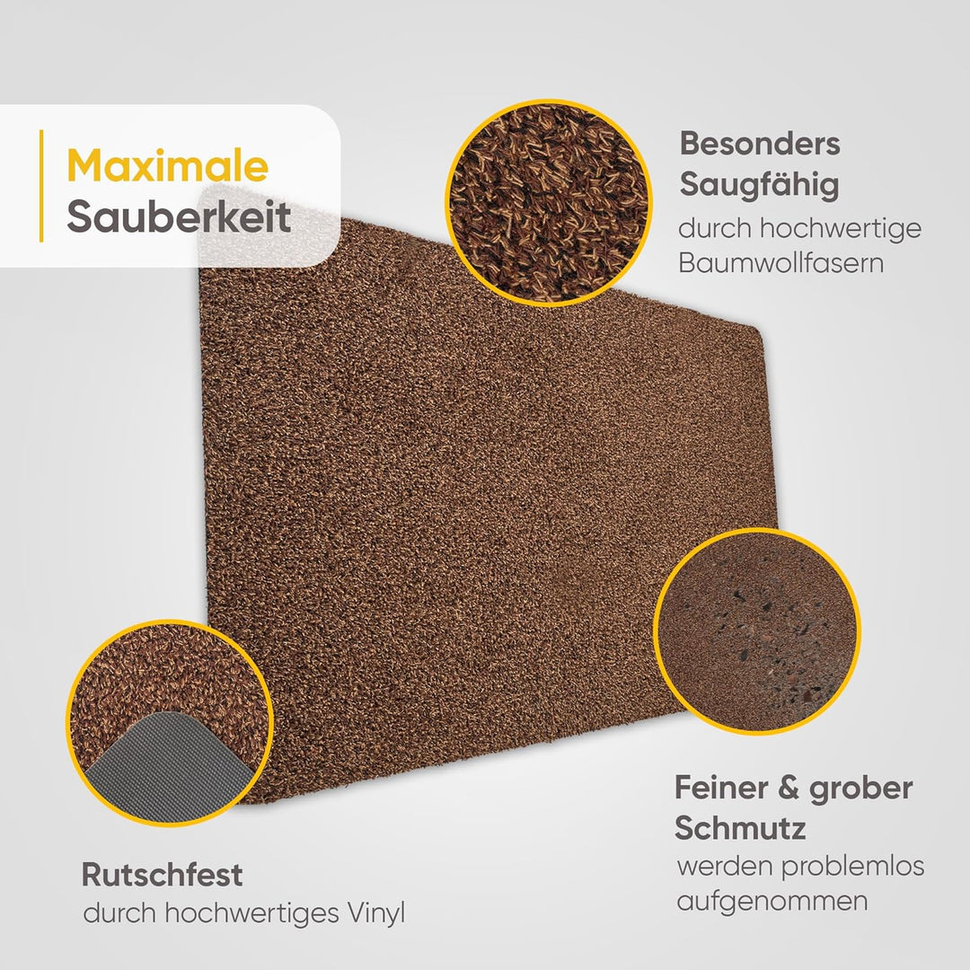 Entrando Fussmatte 40x60 cm - innen und aussen - Baumwolle - rutschfest, waschbar, robust - passt un