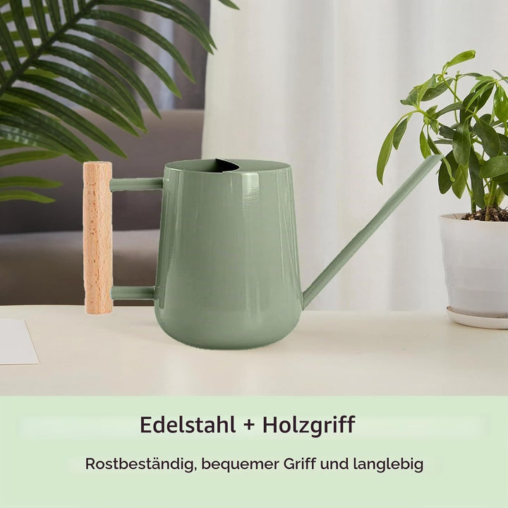 1L Giesskanne Zimmerpflanzen, (1000 ml) 35 Oz Metall Edelstahl Klein Giesskanne mit Langem Auslauf u