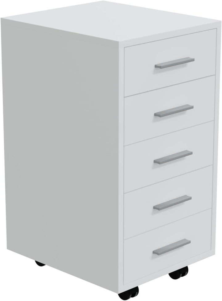 HAGO24 | Rollcontainer | Bürocontainer | Büroschrank | Aktenschrank | Rollschrank | 5 Schubladen | A