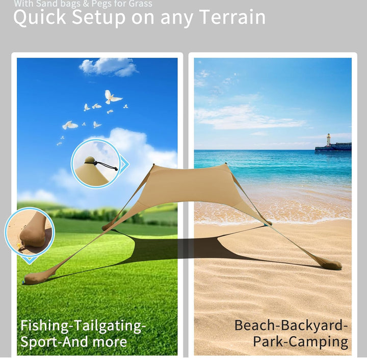 Strandzelt, Pop-Up, 2x2.1 m, LSF 50, Lycra, Sonnenschutz, für den Aussenbereich, Anti-Wind, Sonnensc