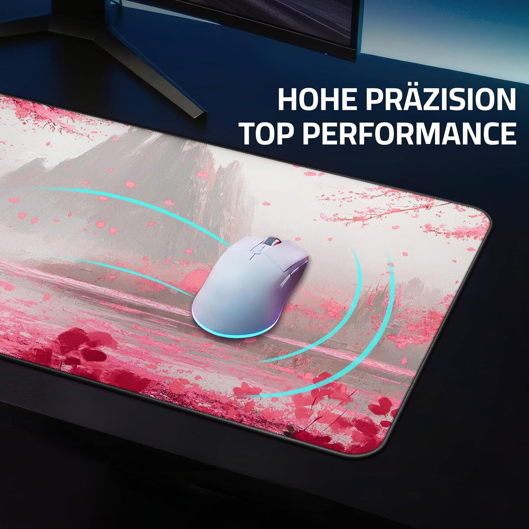 XXL Gaming Mauspad 900x400 - Vernähte Kanten & wasserabweisend - Anime Mousepad für Gamer & Büro - g