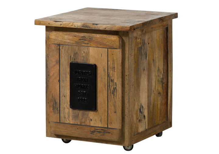 MASSIVMOEBEL24.DE | Railway Rollcontainer 50x50x60 Mango, Farbe:Natur lackiert, Grösse:50x50x60 cm (