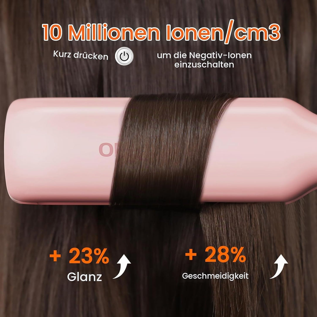 Faszin Professionelle Glätteisen, 42mm Breite Titanplatten mit Negativer Ionenfunktion, 30s Schnelle