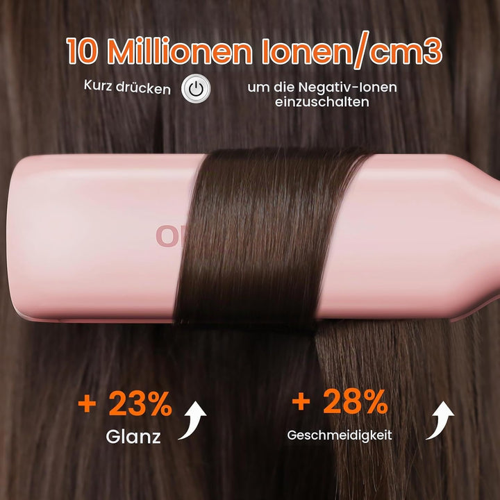 Faszin Professionelle Glätteisen, 42mm Breite Titanplatten mit Negativer Ionenfunktion, 30s Schnelle